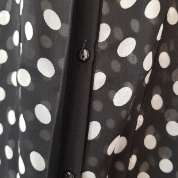 Porta Fortuna Sheer Polk a Dot button down blouse - Picture 3 of 10
